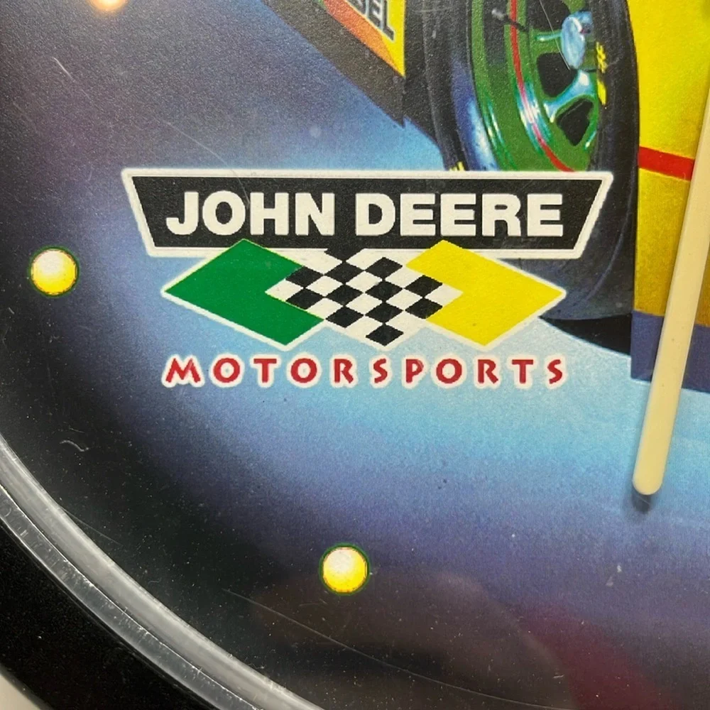John Deere Motorsports NASCAR Vintage Wall Clock, battery incl